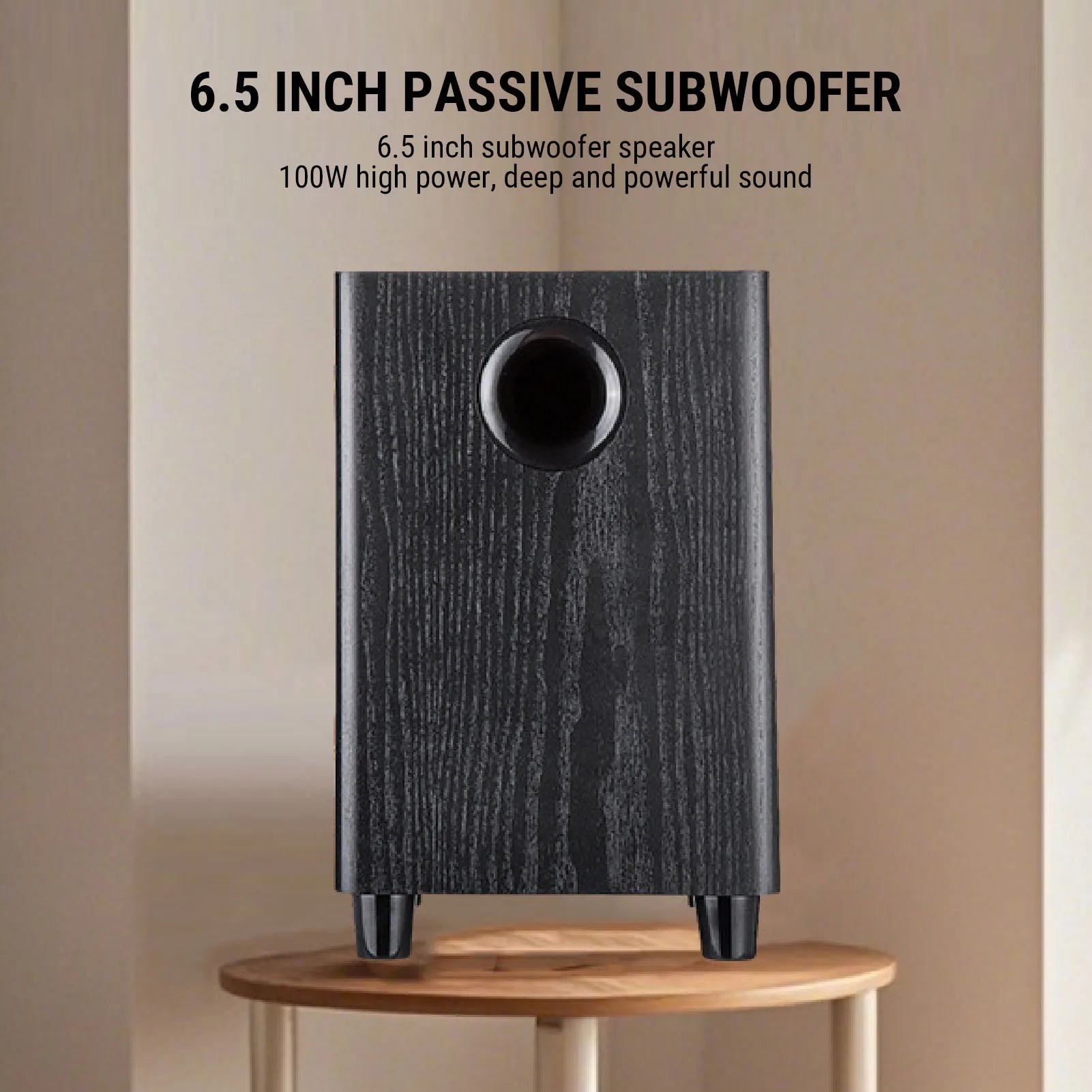 100W Home Subwoofer 6.5 Inch Independent Passive Subwoofer Speaker Plug and Play for Home Theater Party Home  Bass Woofer